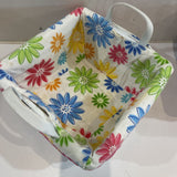 Basket w/ Floral Fabric Linder ACCESSORIES 9Wx6H