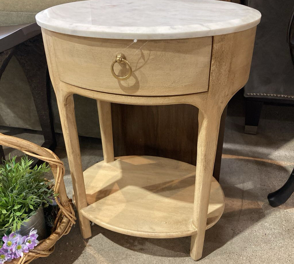 Ellen Marble Top Single Drawer NIGHTSTAND 18w14d24h
