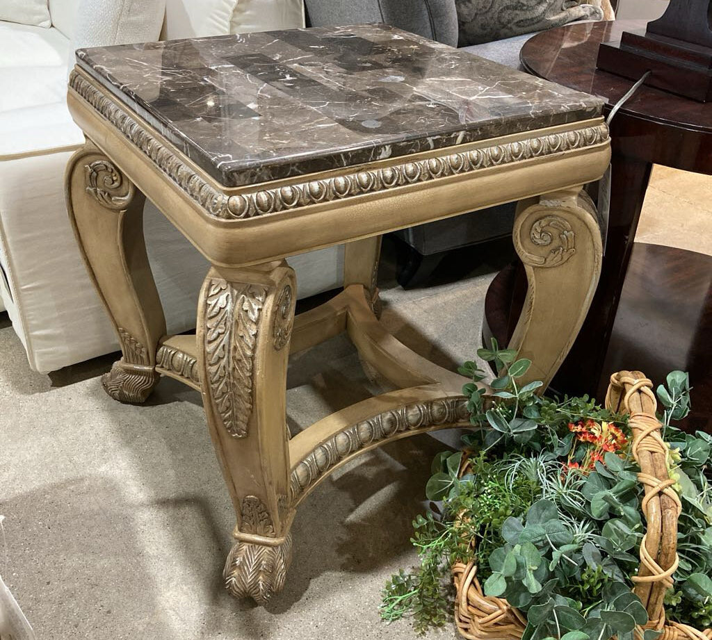 Distressed Tuscan Scroll Leg END/SIDE TABLE 27w27d27h