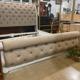 Liberty Furniture Magnolia Manor Antique White And Weathered Bark King Upholstered Sleigh Bed BEDS 82w105d60h