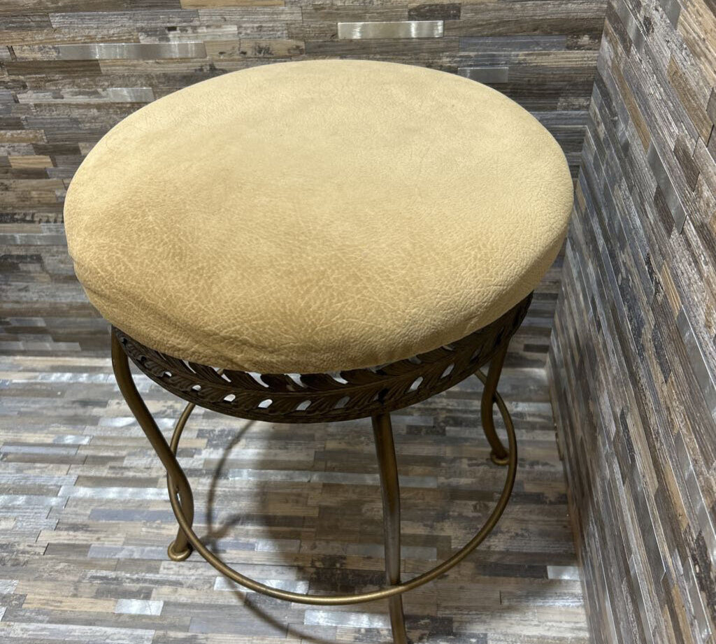 Round Brass Vanity Stool FURNITURE 14d17h
