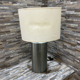 Stainless Steel Base w/ Oval Shade TABLE LAMP 14w9d24h