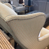 Ethan Allen Upholstered Patterned Wingback w/ Nailhead Trim LOUNGE CHAIRS 31w33d47h