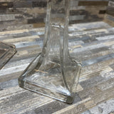 2pc Set Etched Glass Candle Holders ACCESSORIES 3.5w3.5d7h