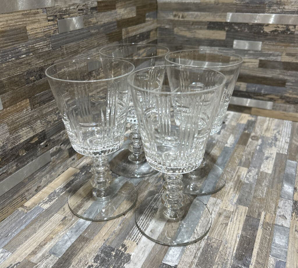 4pc Set Glass Water Goblets ACCESSORIES 3.5d6h