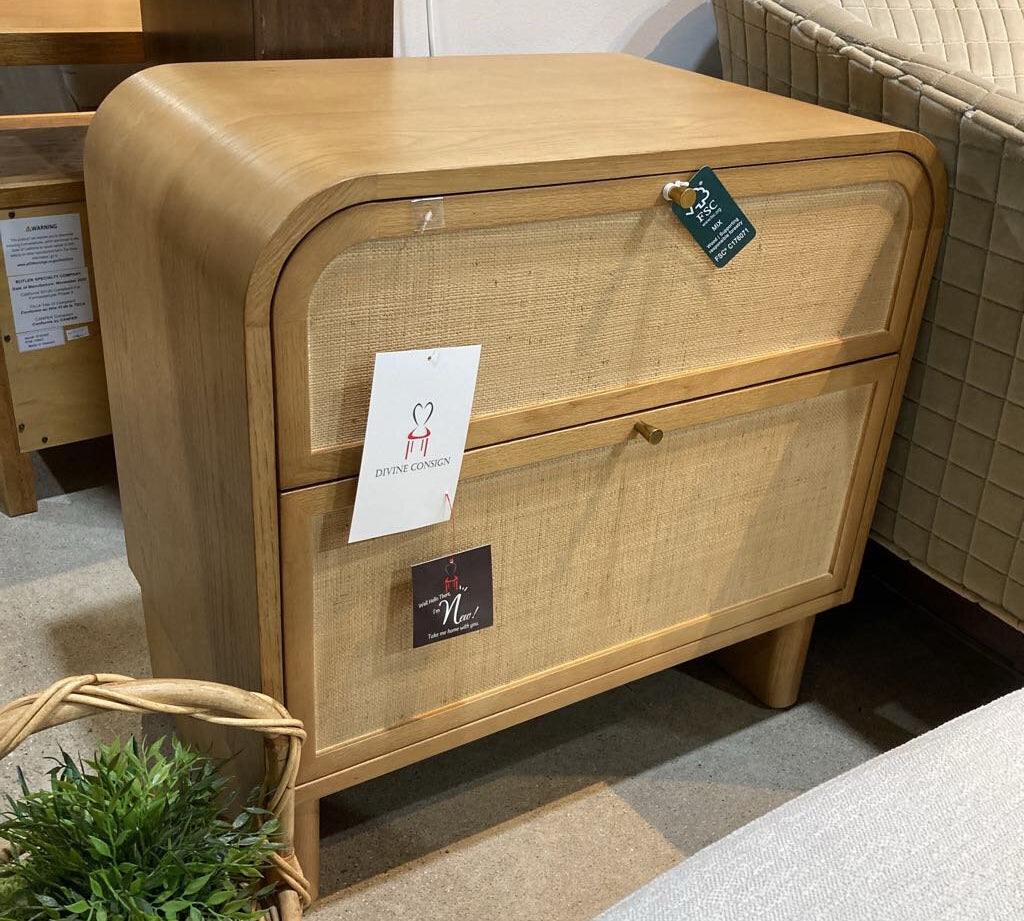 Lulu and Georgia Suzette 2-Drawer NIGHTSTAND Natural Oak 28w17d27.5h