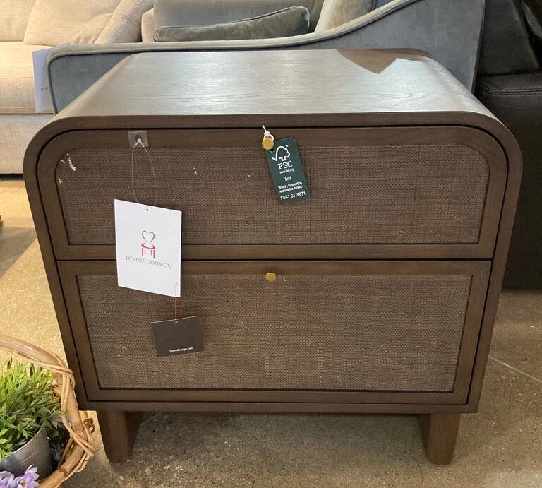 Lulu and Georgia Suzette 2-Drawer NIGHTSTAND Smoked Oak 28w17d27.5h