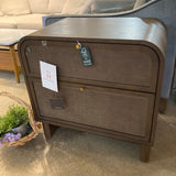Lulu and Georgia Suzette 2-Drawer NIGHTSTAND Smoked Oak 28w17d27.5h