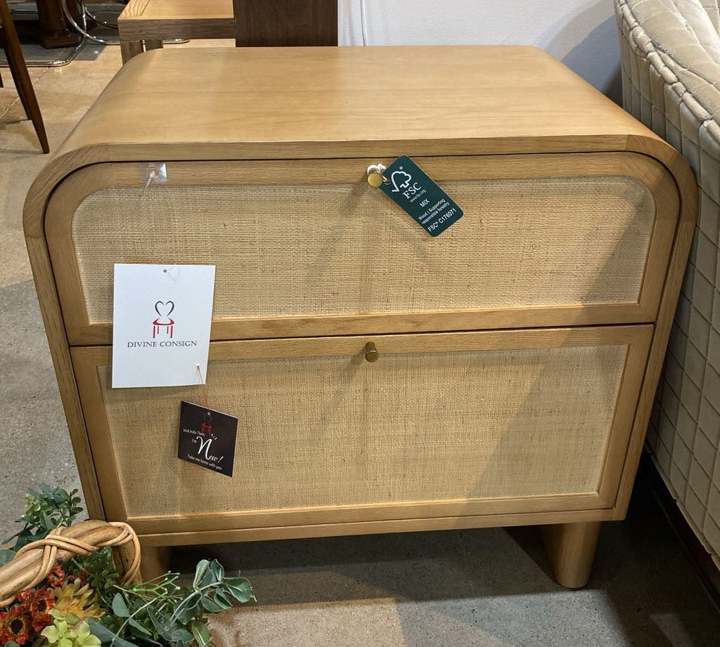 Lulu and Georgia Suzette 2-Drawer NIGHTSTAND Natural Oak 28w17d27.5h