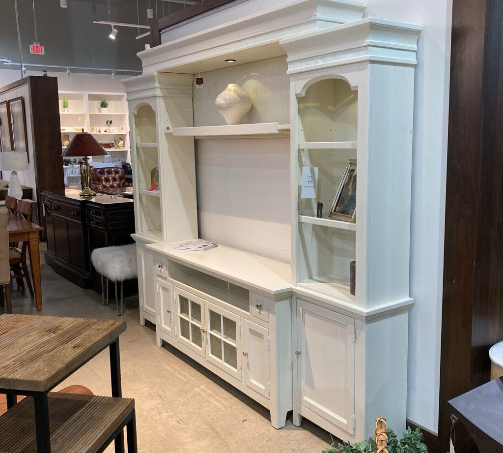 Golden Crest Home Welty Vintage White 3 Piece Small Entertainment Wall FURNITURE 102w17d84h