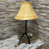 Hand Forged Metal Lamp w/ Sheepskin Shade TABLE LAMP 15d25h