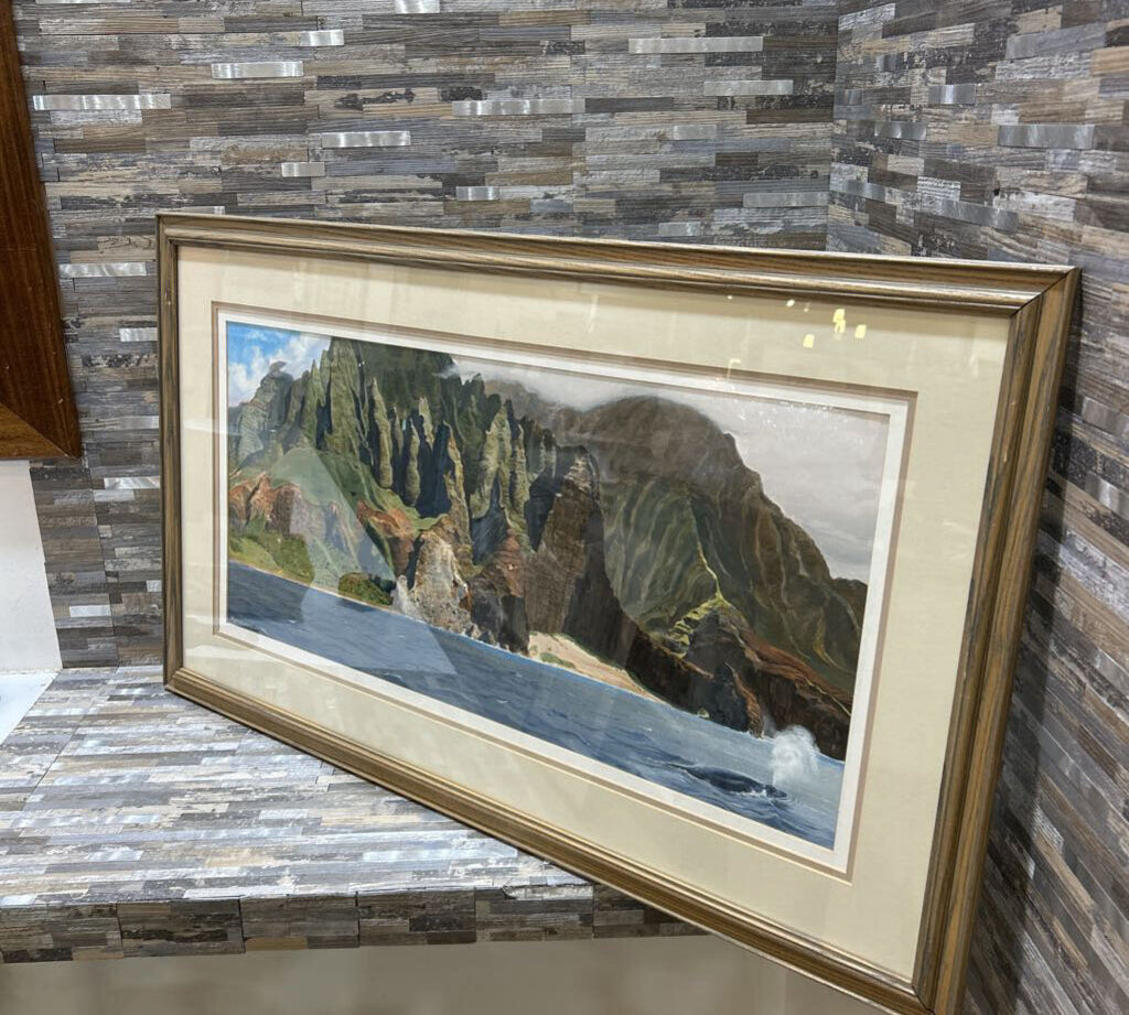 Framed Hawaii Painting ART WORK 38x22