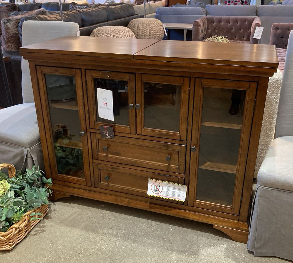 Mariposa Flip-Top Server, Rustic Whiskey Finish BUFFET/SIDEBOARD 47.5Wx18Dx36H