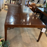 Baker Furniture Burl Mahogany Asian Style w/ Two 24" Leaves DINING TABLE 68w46d30h