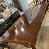 Baker Furniture Burl Mahogany Asian Style w/ Two 24" Leaves DINING TABLE 68w46d30h