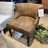 Curved Back Tufted CHAIR Mocha 28Wx26Dx30H