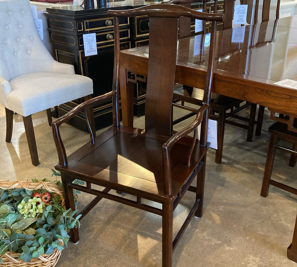 Baker Furniture Mahogany Asian Style Captain DINING CHAIRS 21.5w19d40h