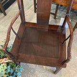 Baker Furniture Mahogany Asian Style Captain DINING CHAIRS 21.5w19d40h