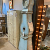 Swedish Style Gustavian Repro Grandfather Clock - Quartz Movement FURNITURE Pale Blue 21Wx9Dx84H
