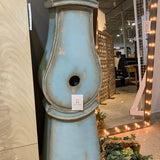 Swedish Style Gustavian Repro Grandfather Clock - Quartz Movement FURNITURE Pale Blue 21Wx9Dx84H