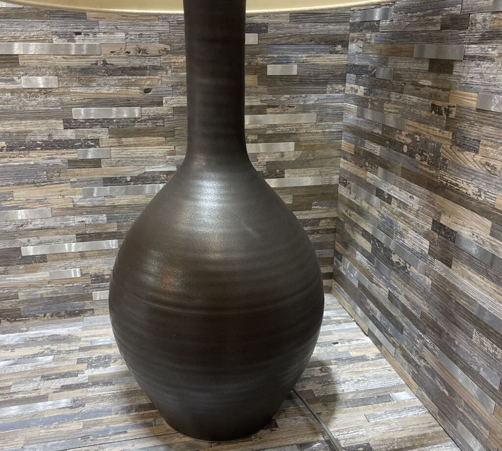 Simon Pearce Warren Slate Pottery Base w/ Drum Shade TABLE LAMP 16Wx29H