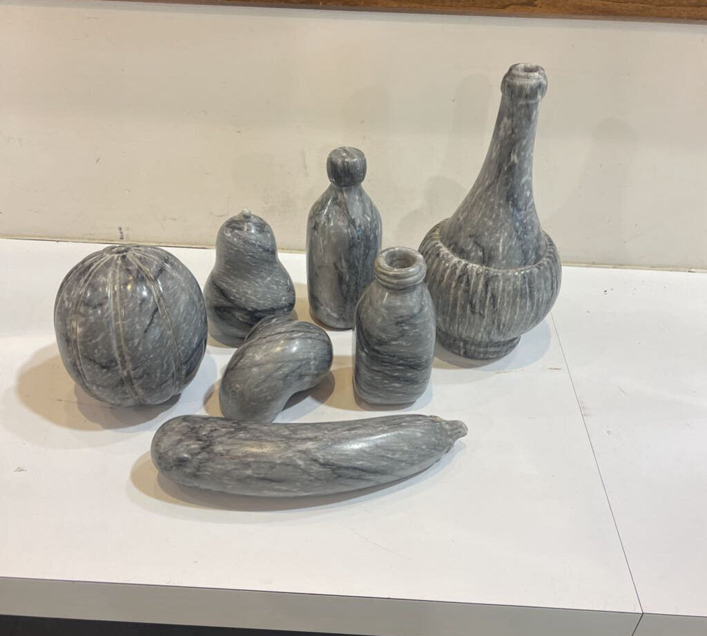 7pc Set of Stone Sculptures ACCESSORIES 5.5Wx11H largest