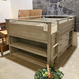 Pottery Barn Sleep & Study Low Loft Full Bed BEDS Brushed Fog 60.5w80.5d47.5h