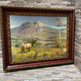 Original Nature Scenic Elk Painting on Canvas Signed Marilyn Todd Daniels ART WORK 30Wx24H
