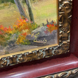 Original Nature Scenic Elk Painting on Canvas Signed Marilyn Todd Daniels ART WORK 30Wx24H