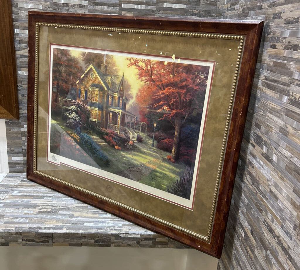 Signed & Numbered "Victorian Autumn By Thomas Kinkade ART WORK 38x30