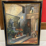 Original Courtyard Scene Marilyn Todd Daniels ART WORK 26x32