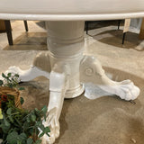 Round Clawfoot Pedestal DINING TABLE White 48d28h