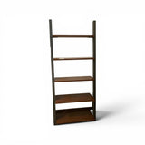 Crate & Barrel 5-Tier Metal & Wood Leaning Bookcase BOOK SHELF 36w11d82h