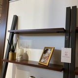 Crate & Barrel 5-Tier Metal & Wood Leaning Bookcase BOOK SHELF 36w11d82h