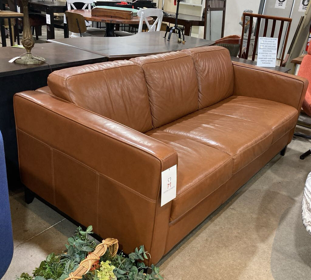 Divani Chateau d'ax 3-Seat Leather Track Arm SOFA 80w39d33h