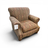 Bassett Upholstered Patterned Roll Arm w/ Nailhead Trim CHAIR 40w36d36h
