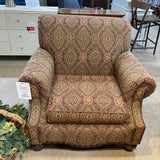 Bassett Upholstered Patterned Roll Arm w/ Nailhead Trim CHAIR 40w36d36h