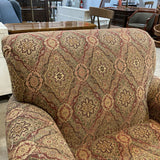 Bassett Upholstered Patterned Roll Arm w/ Nailhead Trim CHAIR 40w36d36h