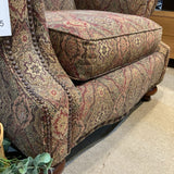 Bassett Upholstered Patterned Roll Arm w/ Nailhead Trim CHAIR 40w36d36h
