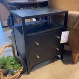 Mendel 2-Drawer NIGHTSTAND Black/Gold 21w17d26.5h