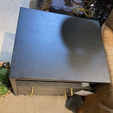 Mendel 2-Drawer NIGHTSTAND Black/Gold 21w17d26.5h
