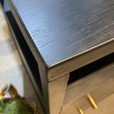 Mendel 2-Drawer NIGHTSTAND Black/Gold 21w17d26.5h
