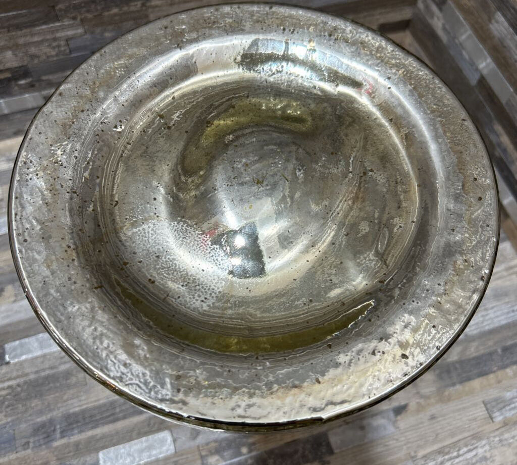 Mercury Glass Pedestal Candle Holder GIFT 8d7.5h