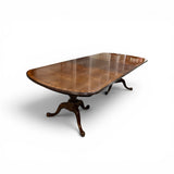 Queen Anne Double Pedestal w/ Two 24" Leaves DINING TABLE 78w46d30h