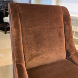 Room & Board Velvet Accent CHAIR Chocolate Brown 29w33d37h