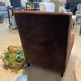 Room & Board Velvet Accent CHAIR Chocolate Brown 29w33d37h