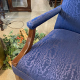 Traditional Padded Armchair CHAIR Blue 25w27d36h