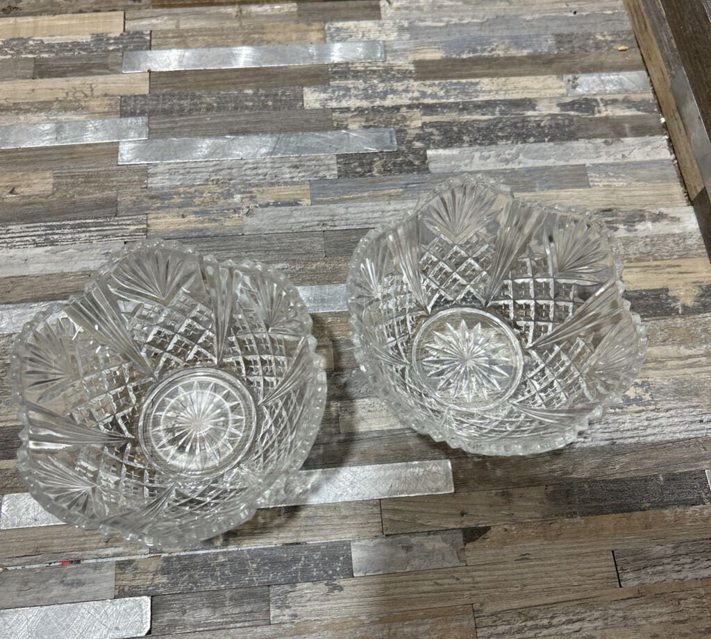 2pc Set Lismore Scalloped Edge Bowl GIFT 4.5d3h
