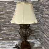 Traditional Open Cage Metal TABLE LAMP 18d32h