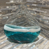 Artisan Made Hand Blown Coastal Vase ACCESSORIES 11w2.5d12h